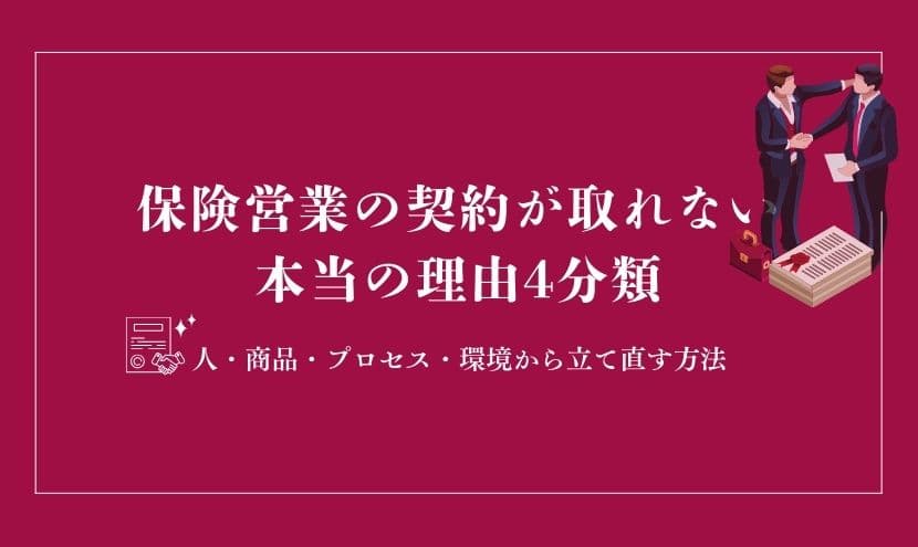 保険営業 契約取れない本当の理由4分類｜人・商品・プロセス・環境から立て直す方法